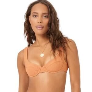 L Space Bikini Top Womens Med Nikita‎ Sienna Ribbed Eco Chic Repreve Boho Summer